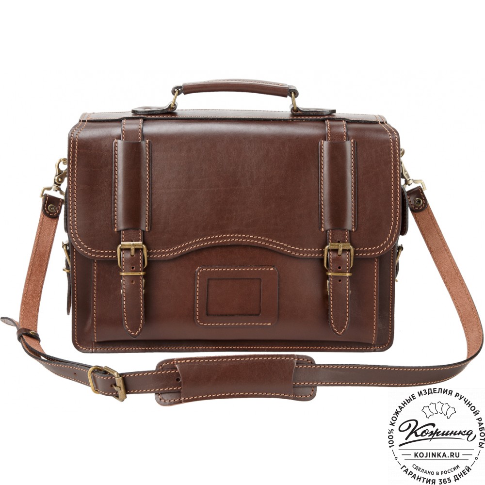 Кожаный портфель-кофр "Адъютант" (тёмно-коричневый)